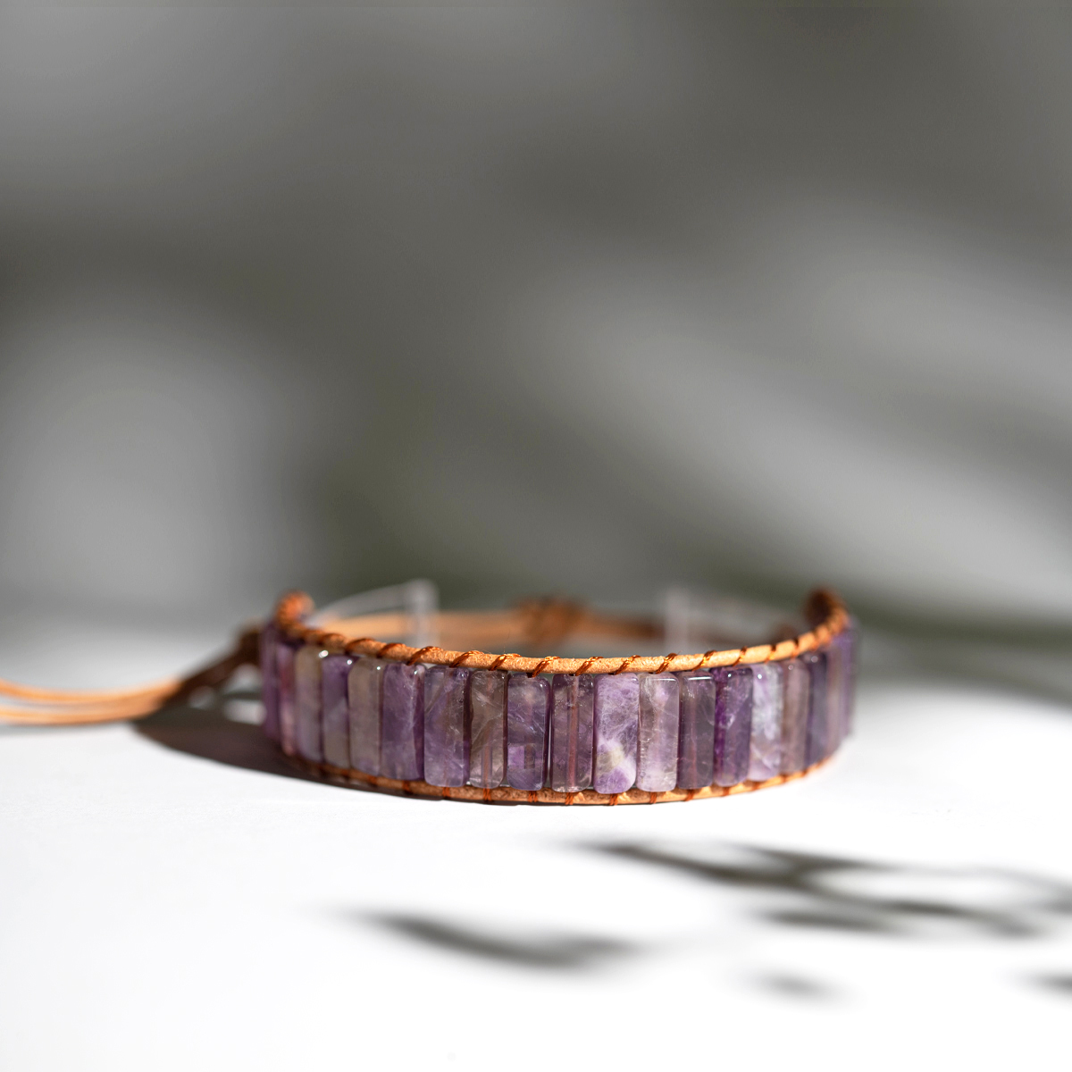 Amethyst Leather Bracelet